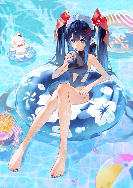 Yuki at the pool - Yeougui - Illustration Print
