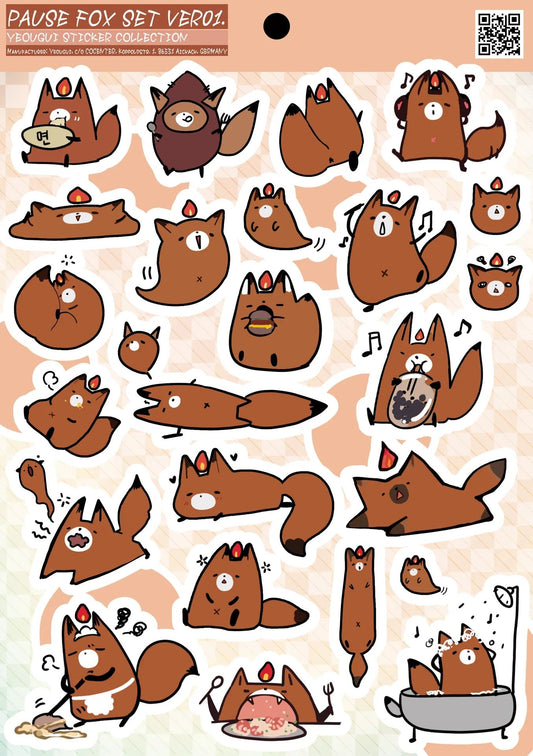 Pause Fox Sticker Set - Yeougui - Stickers